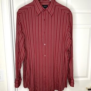 Claiborne  Sz L Men’s Shirt Long Sleeve Red Rayone 78%